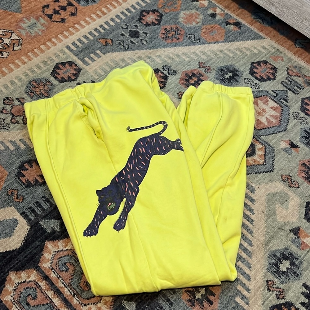 Raquel Allegra tiger neon yellow sweatpants